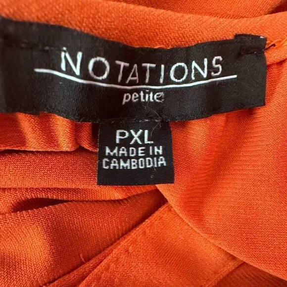 NWT - Notations Women's Orange Snapped Blouse - PXL - Picture 7 of 10